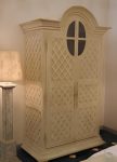 Armoire GRENIER Version Etagères avec 3 tiroirs décor claustra 142*60*240