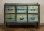 Commode DOCKER INDUSTRIELLE avec 6 tiroirs — Long. 130 x Haut. 90 x Prof. 50 cm