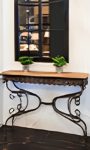 Console ANDALOUSE – Plateau Chêne défibré et Piètement patiné — Long. 120 x Haut. 82 x Prof. 30 cm