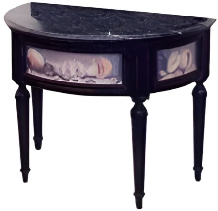 CONSOLE COQUILLAGES / Dessus Bois / Motif textile  Coquillages