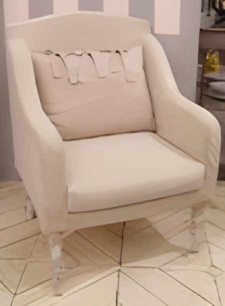 Fauteuil BOUDOIR – Dehoussable – vendu ‘en Blanc’ –