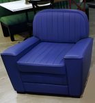Fauteuil CORVETTE CUIR VERITable BLEU OUTREMER