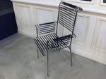 Fauteuil SANDOW Fauteuil avec accoudoirs nickelé avec assise et dossier en sandows