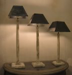 Jeu 3 lampes TROLL H 85/70/55 avec Pied Tige patiné – avec abat jour en Zinc : Dimensions 25 *_652c5b6cf09b6.jpeg