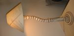 Lot de 2 lampes HOUDINI avec Boules bois Articulées Patinées / Abat-Jour circulaire