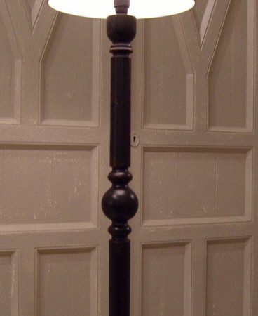 Lot de 2 lampes LISEUSE H 80 CM -Pied  Tige patiné abat jour Patiné rond