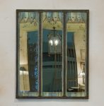 Miroir DOCKER / Cadre métal avec rivets/ Frise réalisée en Melèze patiné /avec Miroir