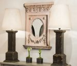 Miroir FENELON / motif en Trompe l’oeil N&B / Dimensions 100 x 70