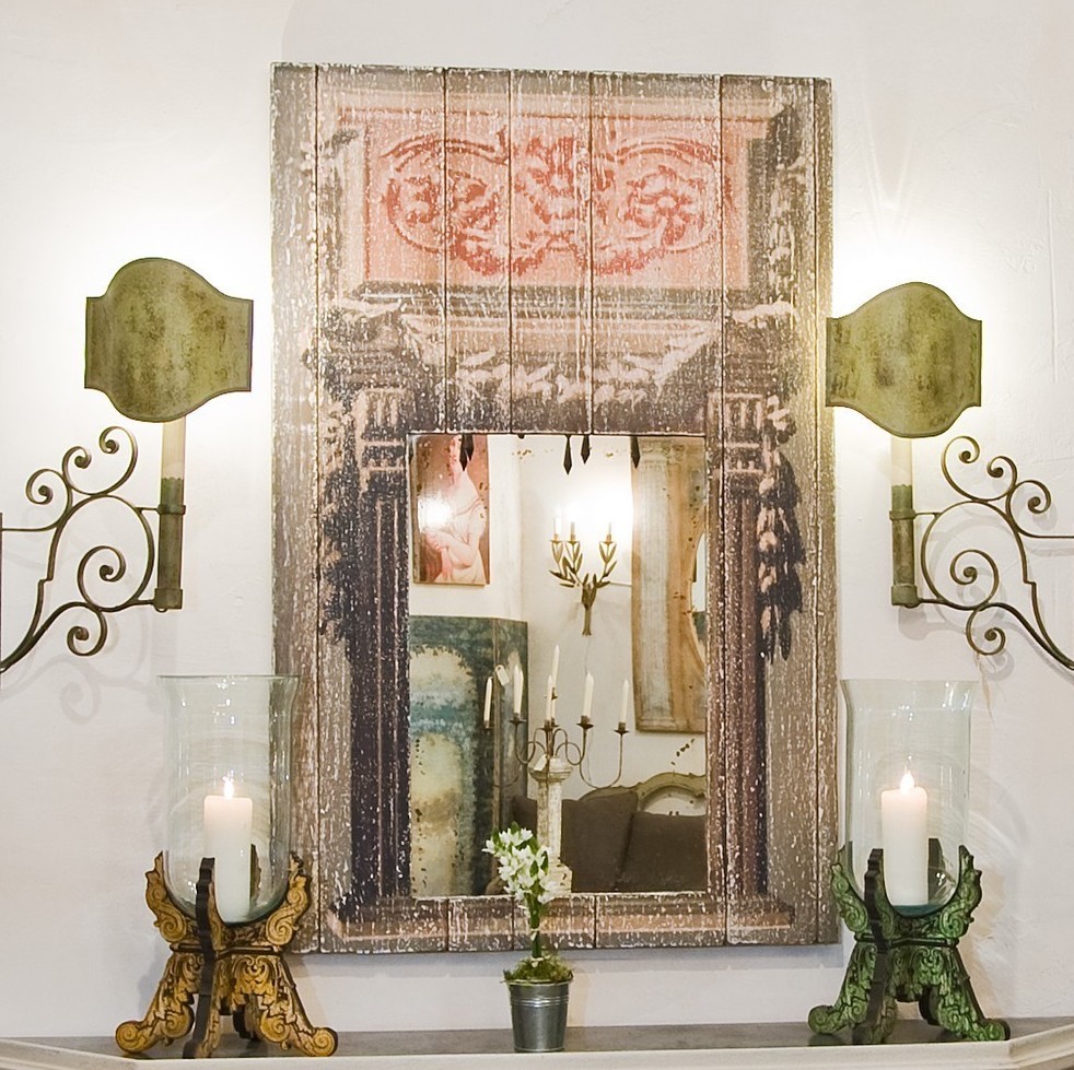 Miroir Trumeau TEATRO / Miroir Vieilli – Décor Peint Vert et Rouge sur Bois Dimensions_652c5a9e76d23.jpeg