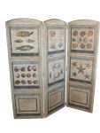 Paravent CURIOSITES 3 vantaux ‘ Frutti di mare’ GM=155 * 50 – Cadre Zinc Antique