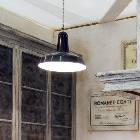 Lot de 2 suspensions INDUSTRIELLE / MEtal Emaillé