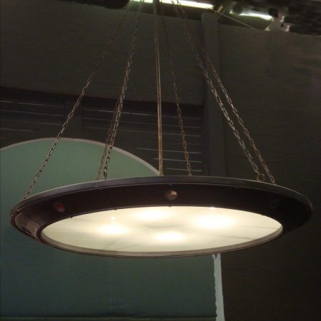 Suspension NEMO – Verre dépoli- Bordure Métal