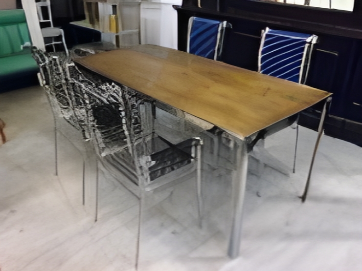 Table GARNIER Pietement & Bordure Nickelés en180 CM