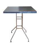 Table KENSINGTON 70 *70 Plateau Zinc rembordé / piètement Métal
