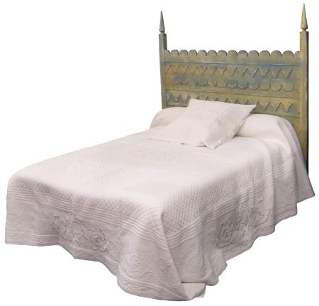 Tête Lit ECAILLES Couchage 140 cm - Sapin Massif Patiné