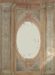 Trumeau COLONNADES/ toile Beige Rosé avec Motifs Colonnes / Miroir à l’ancienne