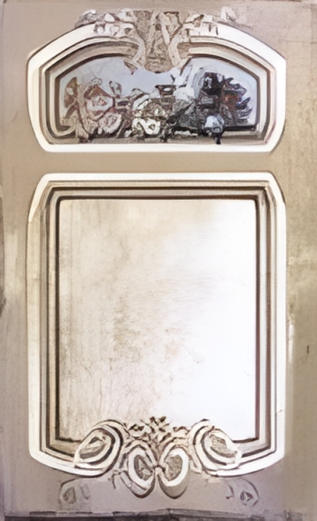 Trumeau FLORALIES toile de lin  – motif floraux Toile Grise