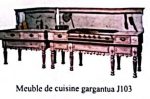 Meuble de Cuisine GARGANTUA/ sans Piano de cuisson/ Crédence Marbre et bois