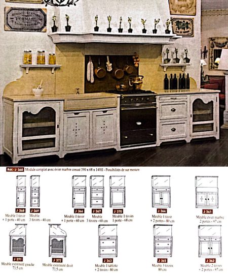Cuisine PERIGNON / Ensemble avec Plan en Marbre & Evier Marbre collé
