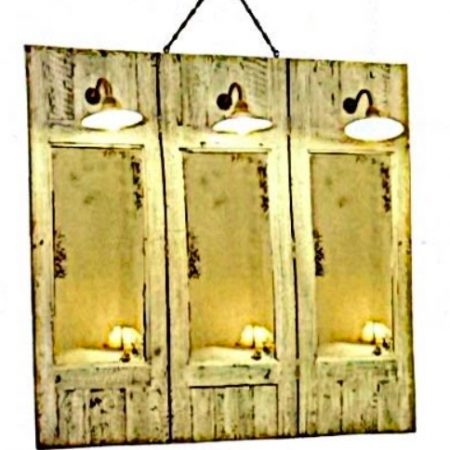 PSYCHEE /Tryptique avec Miroirs vieillis / réalisé en Melèze patiné