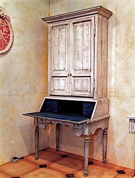 Secrétaire GRIMOIRE PORTES PLEINES dimensions 1.05 x 0.60 x H 2.30 avec SurMeuble