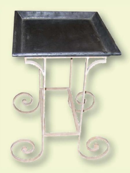Table d’appoint VÉRANDA / Plateau zinc — Long. 60 x Haut. 70 x Prof. 50 cm