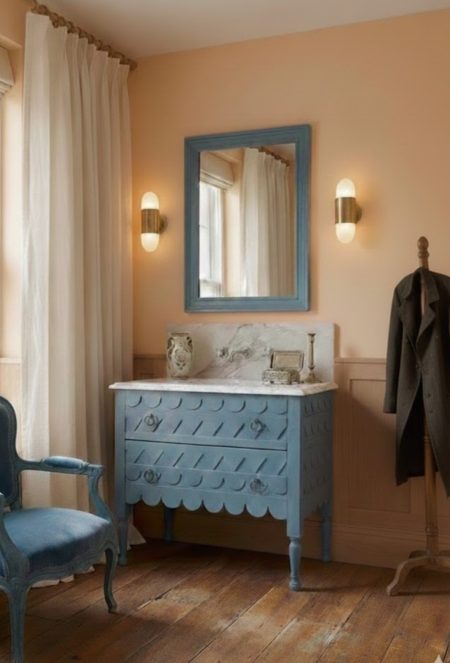 Meuble de salle de bain ECAILLES — Long. 125 x Haut. 90 x Prof. 60 cm