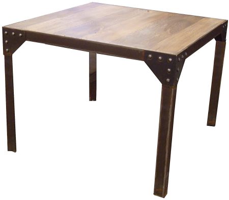 Combine de 4 Tables Basses EIFFEL 60x40 chacune - Plateau chene plaque — Long. 40 x Haut. 60 x Prof. 40 cm