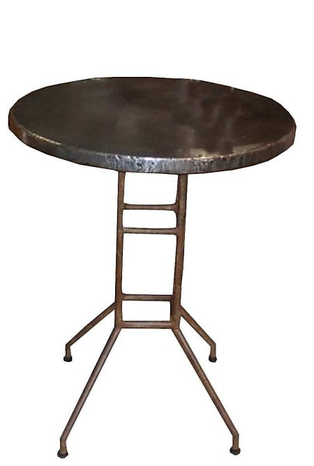 Table Haute TAPAS / Plateau Zinc rembordé / piètement Métal tubulaire – photo produit