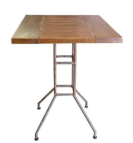 Table BRASSERIE chêne SATINE / piètement Métal tubulaire – autre vue