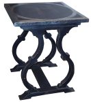 Table DIANE CM/ -Plateau bois rembordé en zinc – photo produit