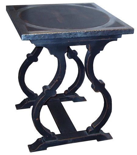 Table DIANE CM/ -Plateau bois rembordé en zinc – photo produit