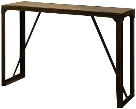 Jeu de 3 Tables EIFFEL GIGOGNE — Métal Rouille, Plateau Chêne — Long. 55 x Haut. 70 x Prof. 55 cm