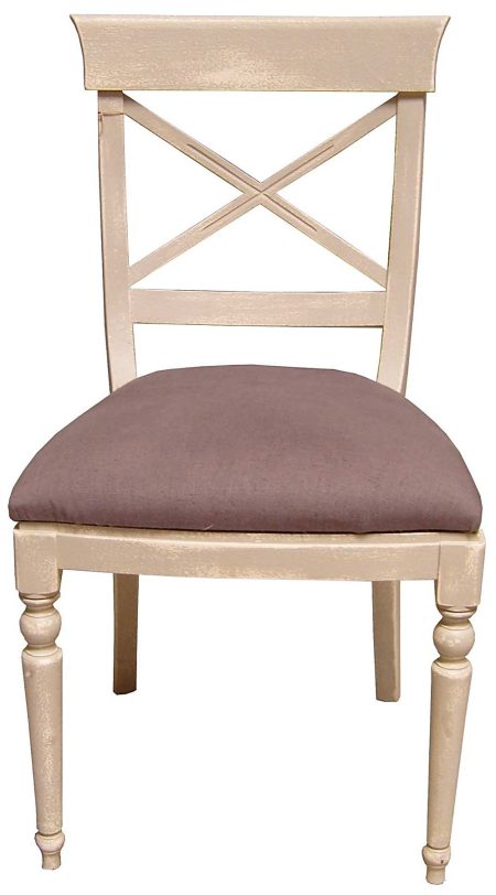 Fauteuil CHARLES X / Assise recouverte de Cotonnade Ecrue à recouvrir — Long. 53 x Haut. 88 x Prof. 50 cm