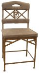 Chaise EIFFEL GLORIETTE CUIR – Struct Métal patiné façon Rouille – Assise & dossier Cuir – Peau tannée & veillie – photo produit