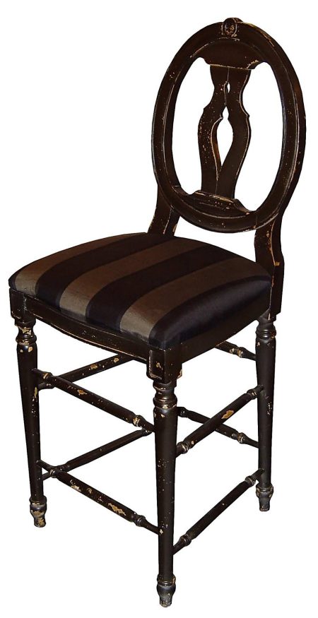Chaise Haute COTTON A/D Médaillon – Assise et dossier rembourés.(pour Table ou Bar de Hauteur 110 à 120) – photo produit