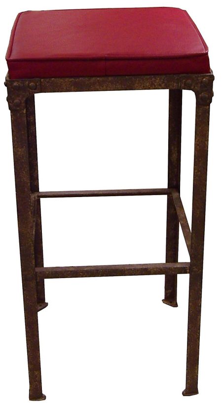 Tabouret AUBAINE - Pieds bois patine - Assise 40 x 40 cm
