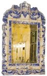 Miroir AZULEJOS / Dimensions H 120*75/ motifs imitation Azulejos sur Cadre bois – photo produit