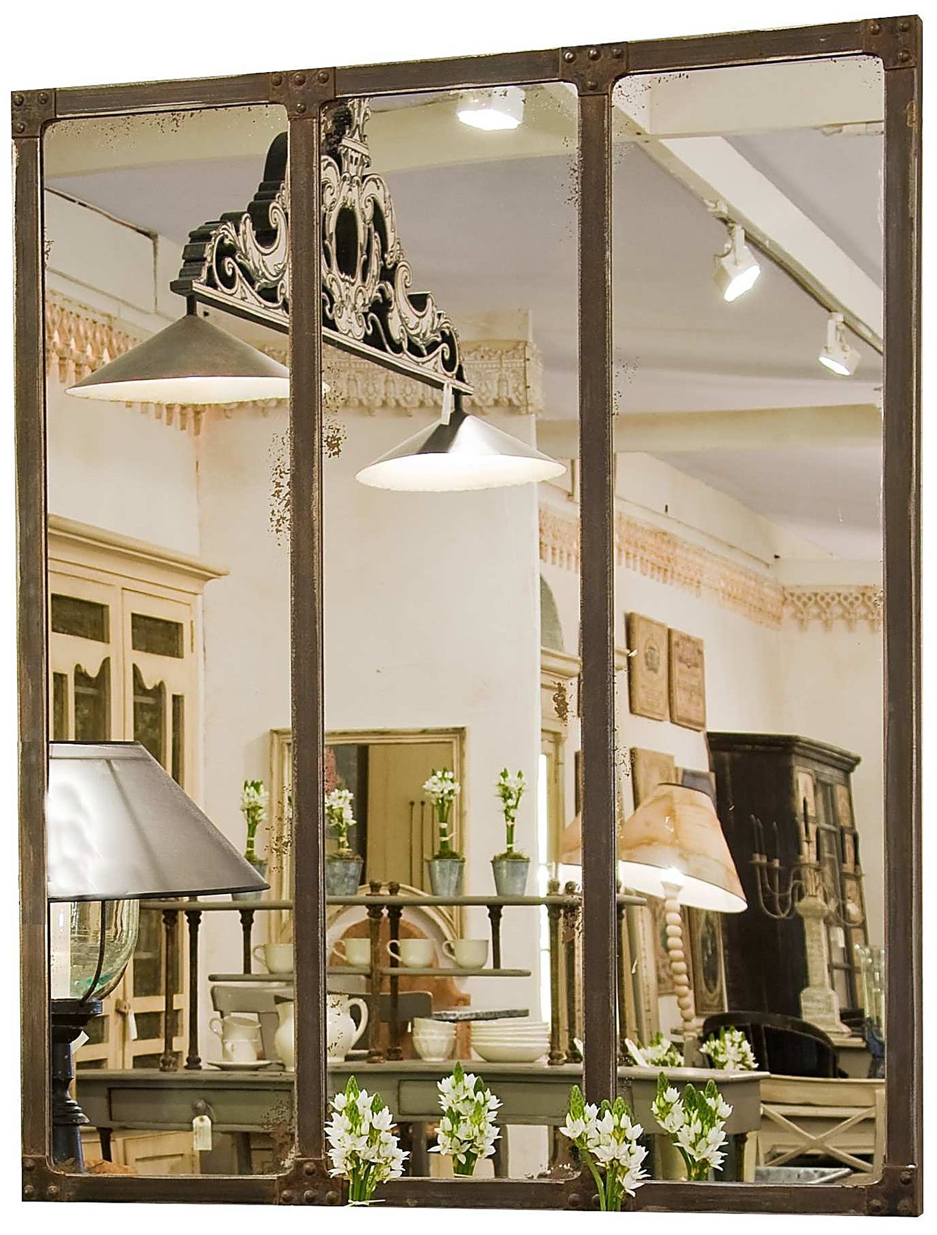 Miroir TRIPTYQUE EIFFEL Structure Métal patiné façon Rouille et riveté – photo produit Miroir TRIPTYQUE EIFFEL Structure Métal patiné façon Rouille et riveté – photo produit