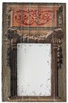 Miroir Trumeau TEATRO – Décor Peint Vert et Rouge sur Bois — Long. 80 x Haut. 120 x Prof. 4 cm