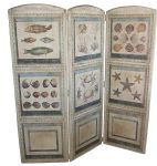Paravent CURIOSITÉS GM — 3 vantaux — Long. 165 x Haut. 155 x Prof. 3 cm — motif « Frutti di mare »