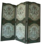 Paravent ORANGERIE GM — 3 vantaux — Long. 165 x Haut. 155 x Prof. 3 cm — cannage et toile
