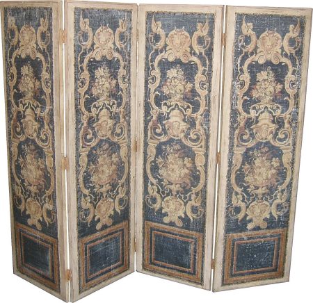 Paravent ENTRELACS — 3 vantaux — Long. 165 x Haut. 155 x Prof. 3 cm — toile champagne