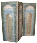 Paravent MAILS — 3 vantaux — Long. 165 x Haut. 155 x Prof. 3 cm — toile motifs jardin