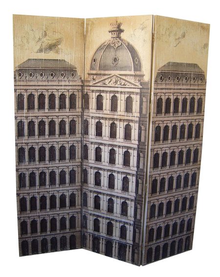 Paravent GRAPHIQUE — 3 vantaux — Long. 165 x Haut. 155 x Prof. 3 cm — motif « Hôtel de la Monnaie »