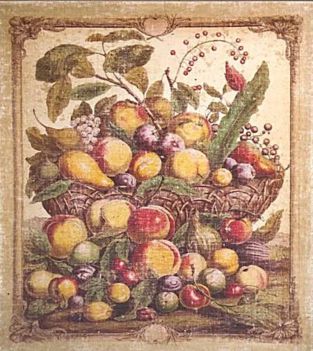 Tableau Collection ‘FRUITS’: -’Compotier’ — Long. 50 x Haut. 70 x Prof. 4 cm