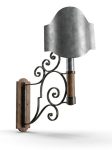Lot de 2 appliques TORCHERE Support Métal pivotant sur Bois avec torche / Abat jour métal – photo haute définition