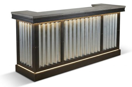 Bar INDUSTRIE galvanisé 250 *70 – avec eclairage Leds inclus – photo haute définition