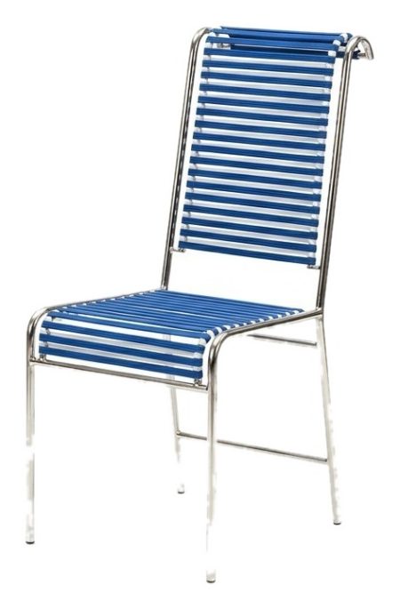Chaise SANDOW Chaise nickelée avec assise et dossier en sandows – photo produit