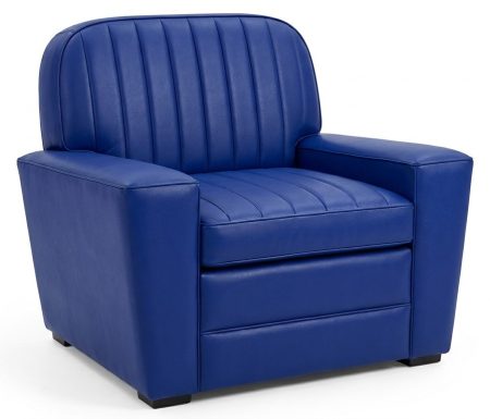 Fauteuil CORVETTE CUIR VERITable BLEU OUTREMER – photo produit
